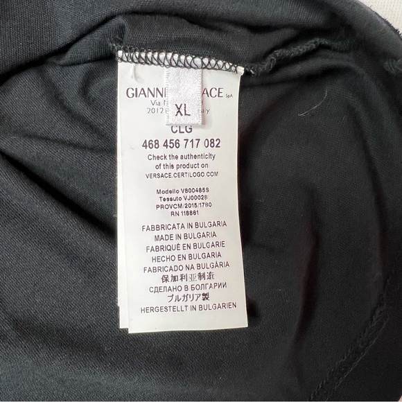 Versace Collection black short sleeve half Medusa cotton t-shirt | Euro XL US M - Picture 5 of 5